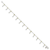 Sterling Silver Peridot Beads Anklet