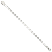 Sterling Silver Engraveable Heart Charm 6 inch Bracelet