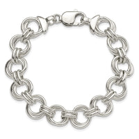 Sterling Silver Polished Fancy Link Bracelet