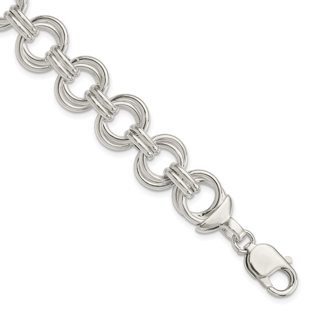 Sterling Silver Polished Fancy Link Bracelet
