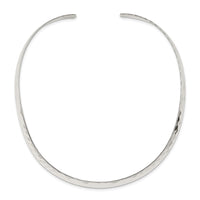 Sterling Silver Polished Hammered 6mm Neck Collar