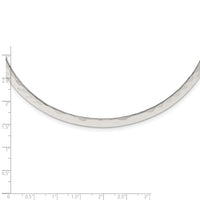 Sterling Silver Polished Hammered 6mm Neck Collar