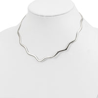 Sterling Silver Wavy V-Shape Neck Collar