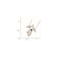 Sterling Silver Rhodium-plated Diamond Angel Necklace