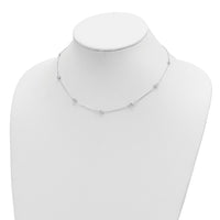 Sterling Silver 24 Inch w/2 in ext. 12-Station CZ Necklace