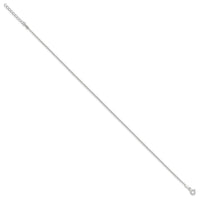 Sterling Silver 1.5mm Rolo 9in Plus 1in ext. Chain Anklet