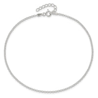 Sterling Silver 1.5mm Rolo 9in Plus 1in ext. Chain Anklet