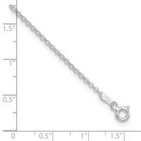 Sterling Silver 1.5mm Rolo 9in Plus 1in ext. Chain Anklet
