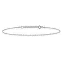 Sterling Silver 1.3mm Singapore 10in Plus 1in ext. Chain Anklet