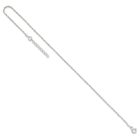 Sterling Silver 1.3mm Singapore 9in Plus 1in ext. Chain Anklet