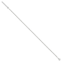 Sterling Silver Singapore 9in Plus 1in ext. Anklet