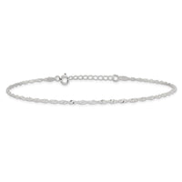 Sterling Silver Singapore 9in Plus 1in ext. Anklet