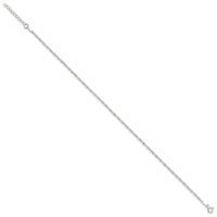 Sterling Silver 1.8mm Singapore 10in Plus 1in ext. Chain Anklet