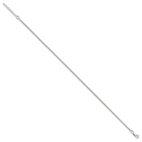 Sterling Silver 1.5mm Round Snake Chain 9in Plus 1in ext. Anklet