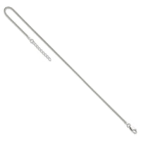 Sterling Silver 1.5mm Round Snake Chain 9in Plus 1in ext. Anklet