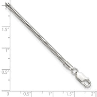Sterling Silver 2.5mm Snake Chain 9in Plus 1in ext. Anklet