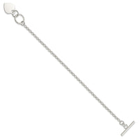 Sterling Silver Fancy Engraveable Heart Bracelet