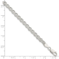 Sterling Silver 4mm Double Link Charm Bracelet