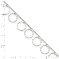 Sterling Silver Dangle Circles Anklet
