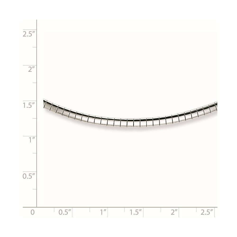 Sterling Silver Rhodium-plated 2mm w/2 in Ext Cubetto Chain