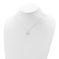 Sterling Silver CZ Heart Necklace