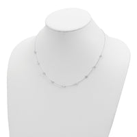 Sterling Silver Clear 4mm 15-Station CZ w/2in ext. Necklace