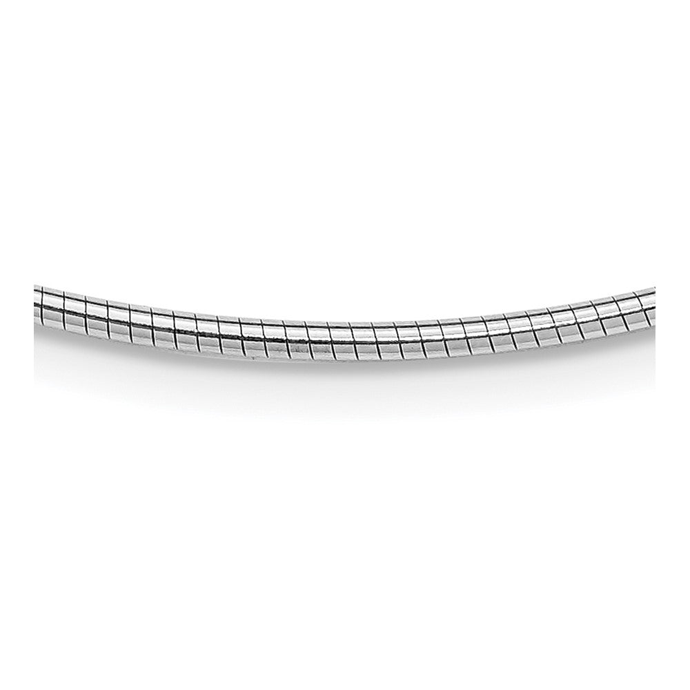 Sterling Silver Rhodium-plated 2mm Round w/2in ext Cubetto Necklace