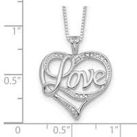 Sterling Silver Rhodium-plated Diam. Love Necklace