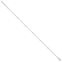 Sterling Silver 10in Plus1.5 in ext Polished Anklet