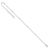 Sterling Silver 9in Plus1.5 in ext Polished Anklet