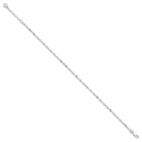 Sterling Silver D/C Polished 10in with 1in ext. Anklet