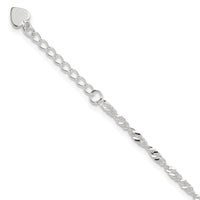 Sterling Silver D/C Polished 10in with 1in ext. Anklet