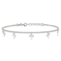 Sterling Silver Polished Dragonfly 9in Plus 1in Ext. Anklet