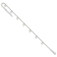 Sterling Silver Polished Dragonfly 9in Plus 1in Ext. Anklet