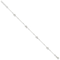 Sterling Silver Polished Dolphin9in Plus 1in Ext. Anklet