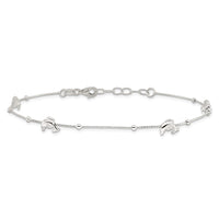 Sterling Silver Polished Dolphin9in Plus 1in Ext. Anklet