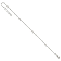 Sterling Silver Polished Dolphin9in Plus 1in Ext. Anklet