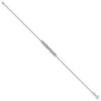 Sterling Silver 10inch Polished Fancy Love Ring Anklet