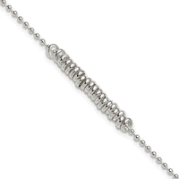 Sterling Silver 9inch Polished Fancy Love Ring Anklet