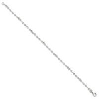 Sterling Silver Polished Fancy Bead Bracelet