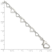 Sterling Silver Linked Heart Bracelet