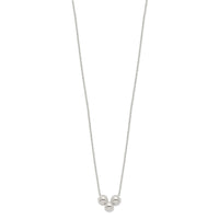 Sterling Silver Polished 3 Bead Necklace