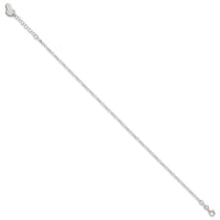 Sterling Silver Polished Heart 9in Plus 1in Ext. Anklet
