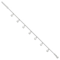 Sterling Silver Polished Turtle 9in Plus 1in Ext. Anklet