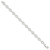Sterling Silver Polished and Textured Fancy Bracelet