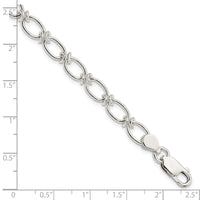 Sterling Silver Polished Oval Link Bracelet