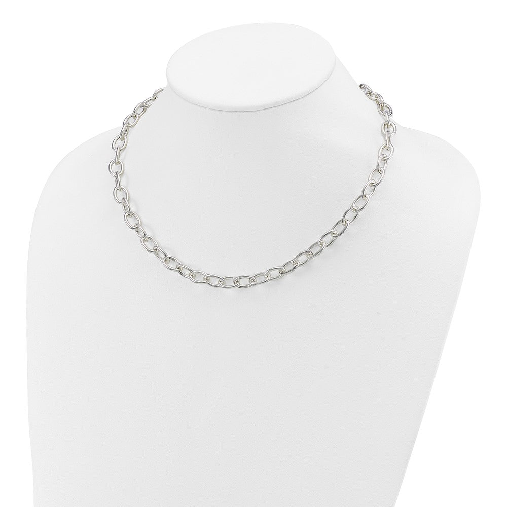 Sterling Silver Open Link Cable 8.50mm Necklace