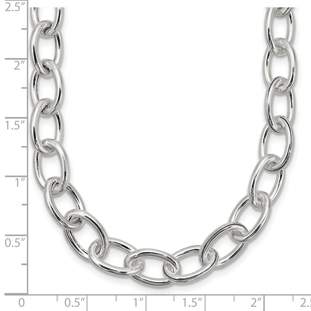Sterling Silver Open Link Cable 8.50mm Necklace