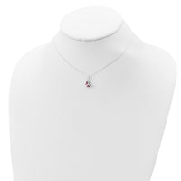 Sterling Silver Polished Enameled Butterfly Necklace