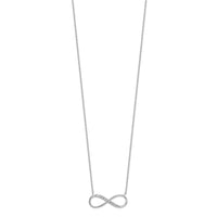 Sterling Silver Rhodium-plated with CZ Infinity w/ 2 IN EXT Necklace